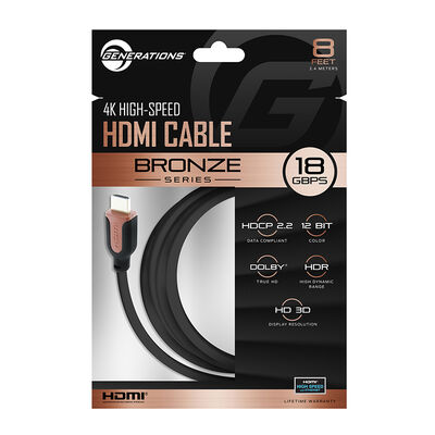 Generations Bronze Series 8ft. 4K HDR HDMI Cable - 18 GBPS | X2408