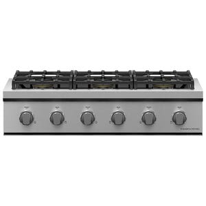 Fisher & Paykel Series 9 36 in. 6-Burner Natural Gas Rangetop with Simmer Burner & Power Burner - Stainless Steel, , hires