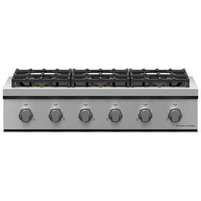 Fisher & Paykel Professional Series 9 36 in. 6-Burner Natural Gas Rangetop with Simmer & Power - Stainless Steel | CPV3366N