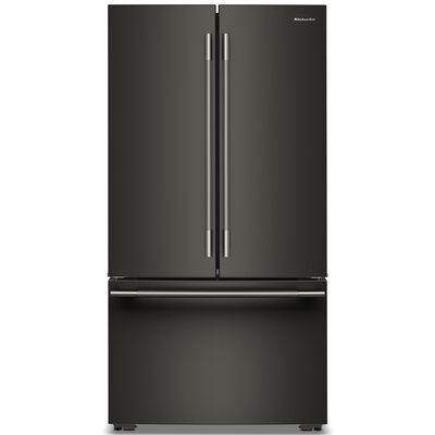 KitchenAid 36 in. 24.8 cu. ft. Smart Counter Depth French Door Refrigerator with Internal Water Dispenser - Black Ore | KRFC336SBE