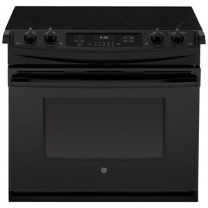 GE 30 in. 4.4 cu. ft. Oven Drop-In Electric Range with 4 Smoothtop Burners - Black, , hires