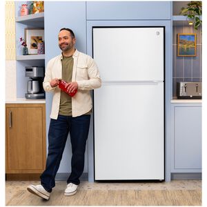 GE 30 in. 19.0 cu. ft. Garage-Ready Top Freezer Refrigerator - White, White, hires
