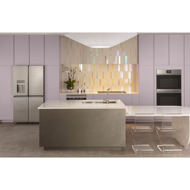 Cafe Minimal Series 30 in. 10 cu. ft. Smart Top Control Electric Double Wall Oven with True European Convection - Platinum Glass, Platinum Glass, hires