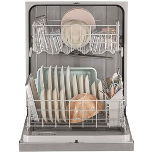 Whirlpool 24 in. Front Control Dishwasher with 57 dBa Sound Level & Pocket - Stainless Steel, Stainless Steel, hires