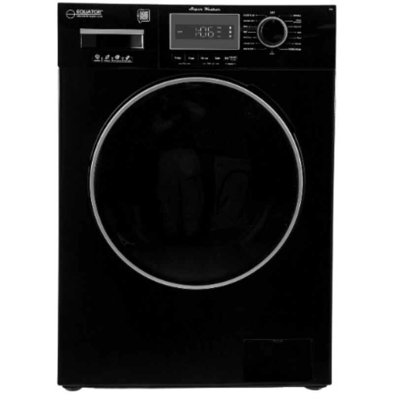 Equator Compact 24 in. 1.57 cu. ft. Stackable Front Load Washer with Pet & Sanitize Cycle - Black, , hires