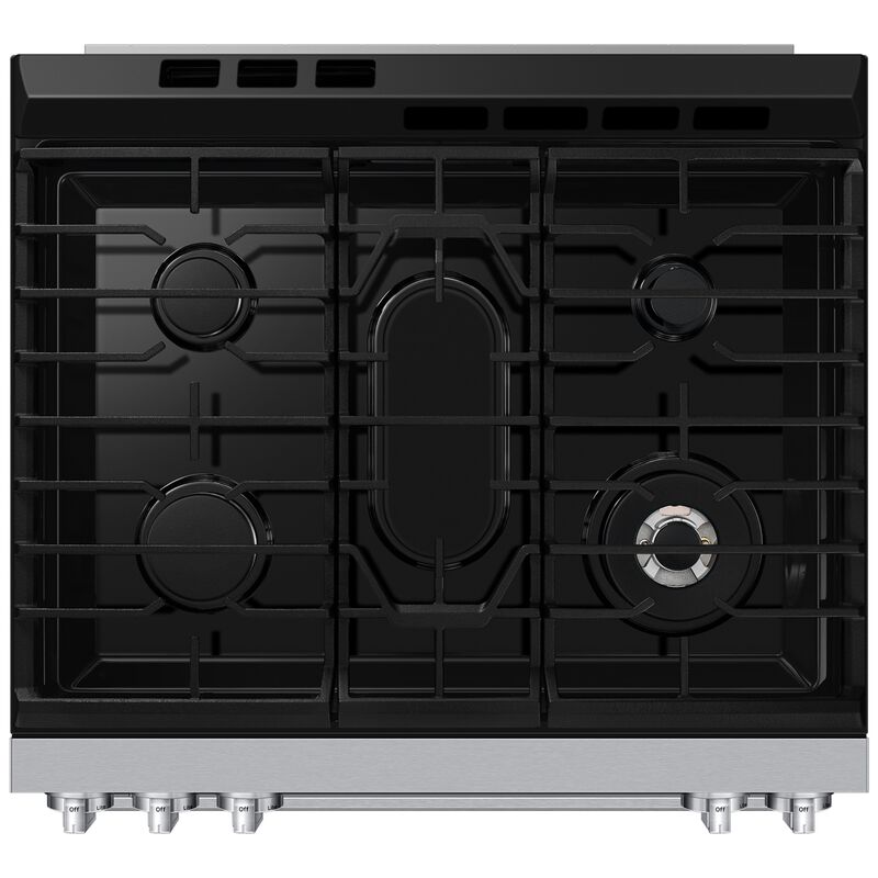 Samsung Bespoke 30 in. 6.0 cu. ft. Smart Air-Fry True European Convection Slide-In Gas Range with 5 Sealed Burners & Griddle - Stainless Steel, Stainless Steel, hires