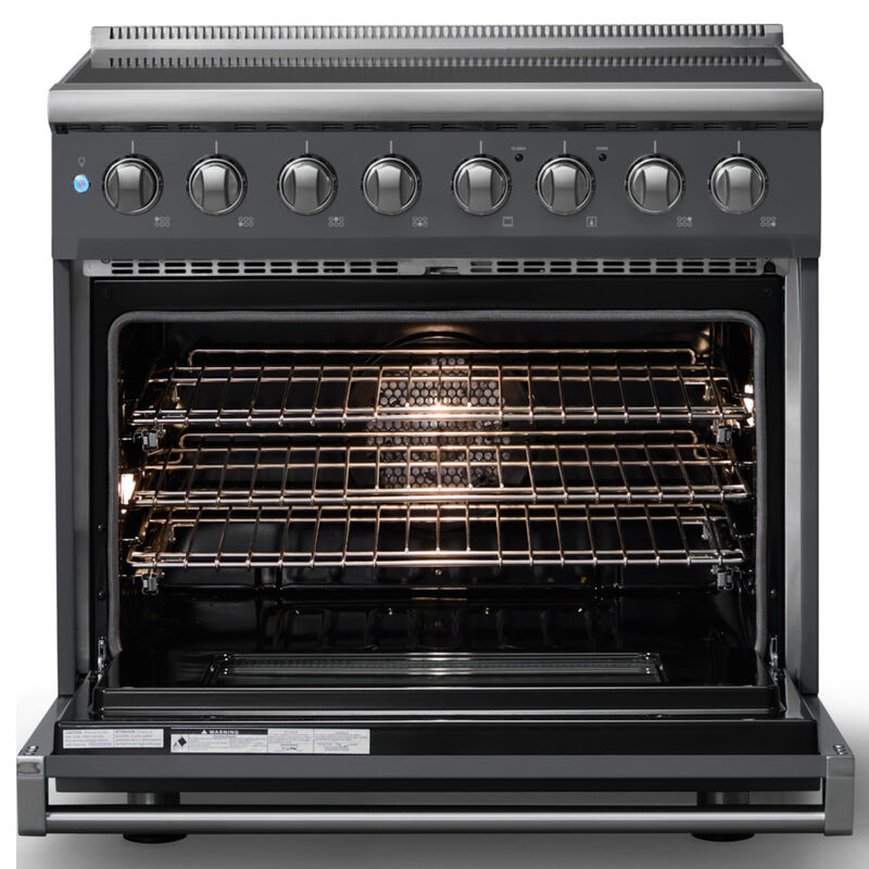 Viking 5 Series 36 in. 5.6 cu. ft. True European Convection Electric Range with 6 Induction Burners - Cast Black, , hires
