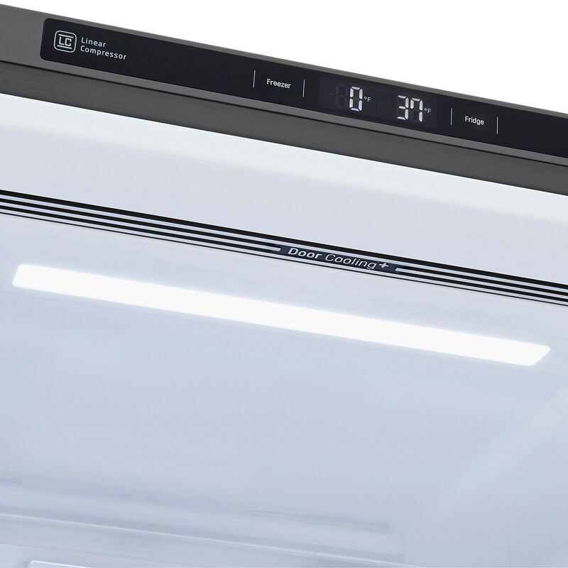 LG 33 in. 25.5 cu. ft. Bottom Freezer Refrigerator with Ice Maker - PrintProof Black Stainless Steel, PrintProof Black Stainless Steel, hires
