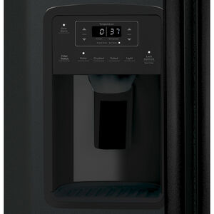 GE 33 in. 23 cu. ft. Side by Side Refrigerator with Ice & Water Dispenser - Black, Black, hires