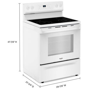 Whirlpool 30 in. 5.3 cu. ft. Electric Range with Radiant Burners - White, White, hires