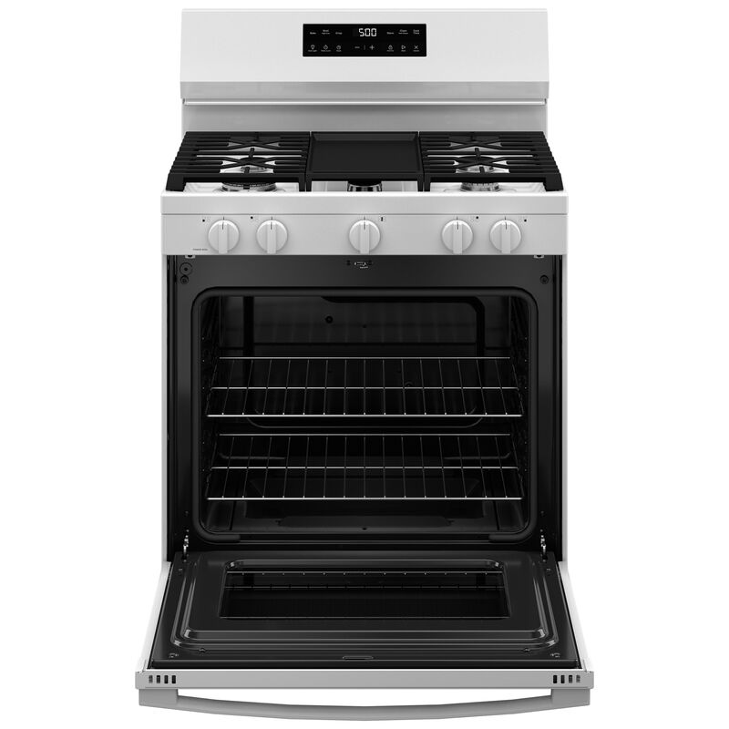 GE 500 Series 30 in. 5.3 cu. ft. Oven Freestanding Natural Gas Range with 5 Sealed Burners & Griddle - White, , hires