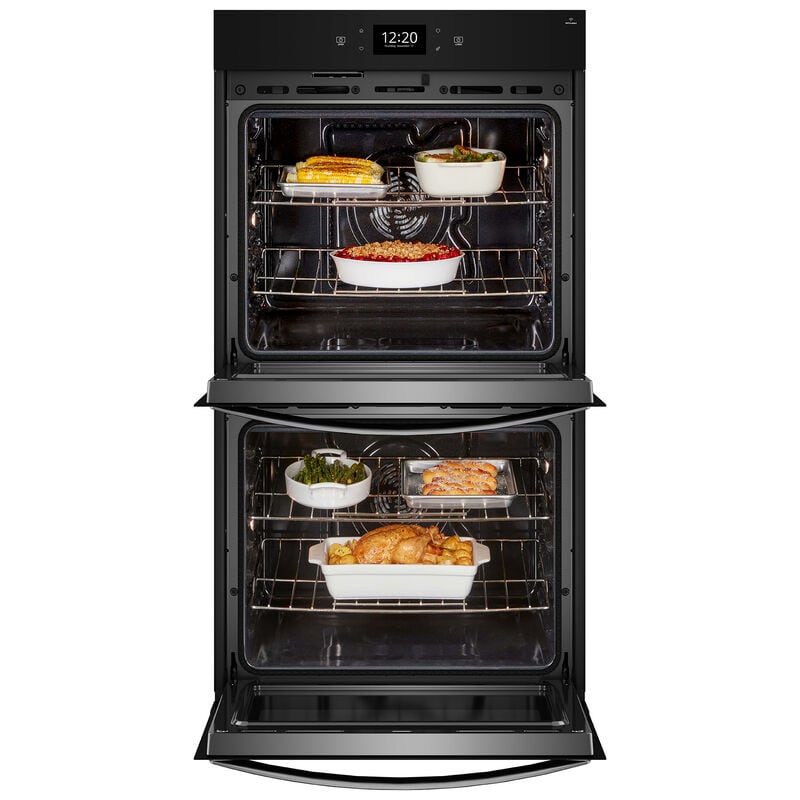 Whirlpool 27 in. 8.6 cu. ft. Smart Top Control Electric Double Wall Oven with True European Convection - Fingerprint Resistant Stainless, , hires