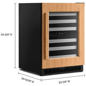 KitchenAid 24 in. Undercounter Right Hinged Wine Cooler with Metal Racks, Dual Temperature Zone(s) & 46-Bottle Capacity - Custom Panel Ready, , hires