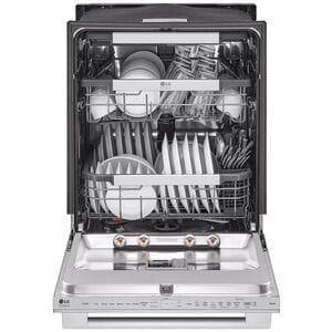 LG Studio 24 in. Top Control Flush-Mount Smart Dishwasher with 40 dBa Sound Level, 3rd-Rack & Dynamic Dry - PrintProof Stainless Steel, , hires