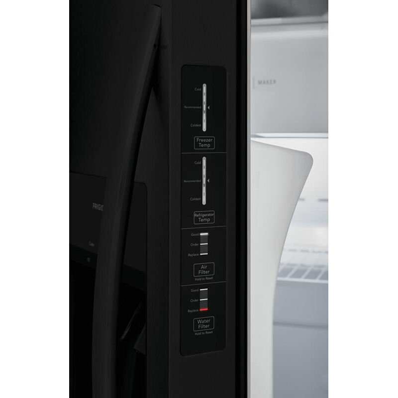 Frigidaire 33 in. 22.3 cu. ft. Side by Side Refrigerator with Ice & Water Dispenser - Black, Black, hires