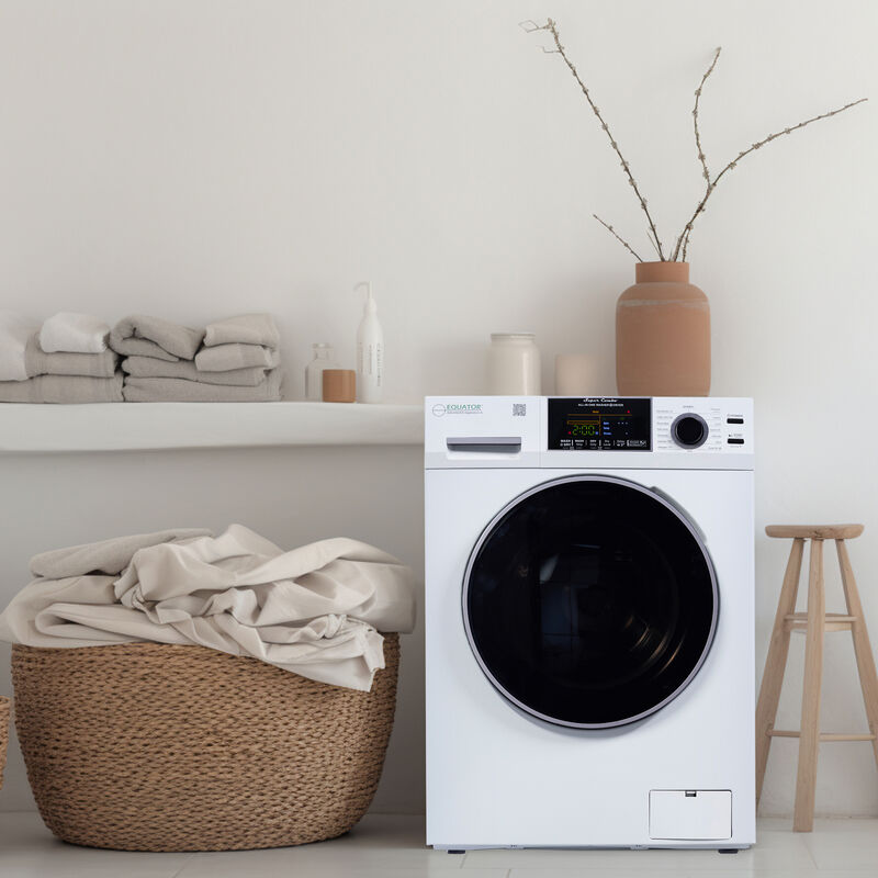 Equator 24 in. 1.9 cu. ft. Electric Front Load All-in-One Laundry Center with Sanitize Cycle & Sensor Dry - White, White, hires