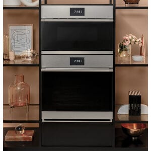 Cafe 30 in. 5 cu. ft. Smart Electric Single Wall Oven with True European Convection - Platinum Glass, Platinum Glass, hires