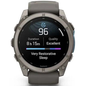 Garmin fenix 9 51 mm, AMOLED Smart Watch - Titanium with Pebble Gray Silicone Band, , hires