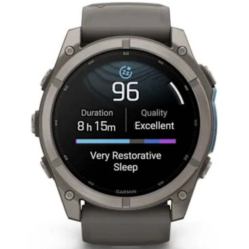 Garmin fenix 9 51 mm, AMOLED Smart Watch - Titanium with Pebble Gray Silicone Band, , hires