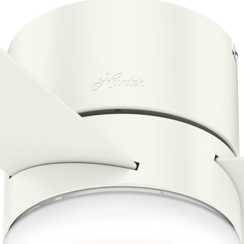 Hunter 44" Minimus Low Profile Ceiling Fan with LED Light Kit and Handheld Remote - Fresh White, White, hires