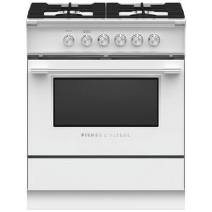 Fisher & Paykel Series 7 30 in. 3.5 cu. ft. Standard Convection Gas Range with 4 Sealed Burners - White, , hires