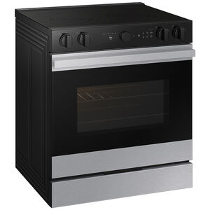 Samsung Bespoke 30 in. 6.3 cu. ft. Smart Air Fry True European Convection Slide-In Electric Range with Radiant Burners - Stainless Steel, Stainless Steel, hires