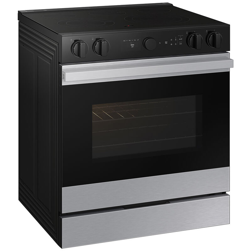 Samsung Bespoke 30 in. 6.3 cu. ft. Smart Air Fry True European Convection Slide-In Electric Range with Radiant Burners - Stainless Steel, Stainless Steel, hires