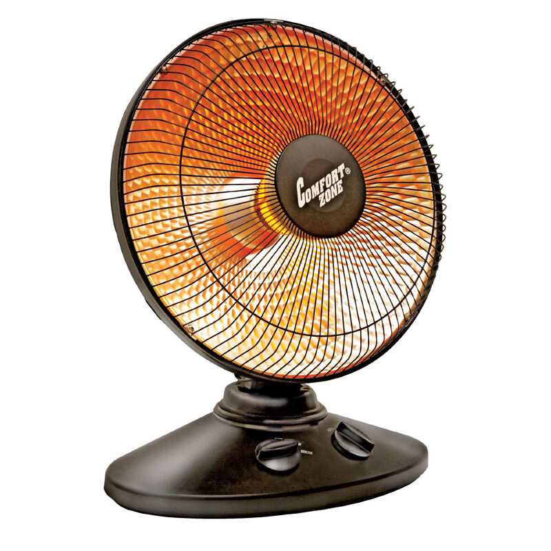 Comfort Zone 1000W Ceramic Heating Element Oscillating Radiant Dish  Electric Heater with Adjustable Tilt | P.C. Richard u0026 Son