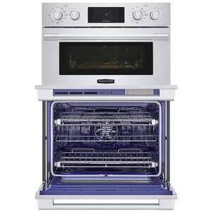 Signature Kitchen Suite 30 in. 6.4 cu. ft. Smart Speed/ Steam Electric Microwave/Wall Oven Combo with True European Convection & Sensor Cooking - Stainless Steel, , hires