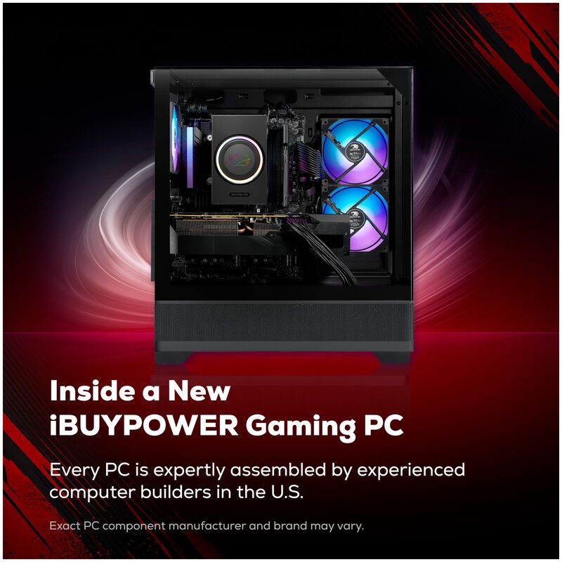 iBUYPOWER Element SE Gaming Desktop with AMD Ryzen 5 5500, 3.6 GHz, 6-Core CPU, NVIDIA GeForce RTX 3050, 6GB VRAM GPU, 16 GB RAM, 1 TB SSD & Windows 11 Home - Black, , hires