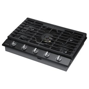 Samsung 30 in. 5-Burner Smart Natural Gas Cooktop with Griddle, Simmer Burner & Power Burner - Black Stainless, Black Stainless, hires