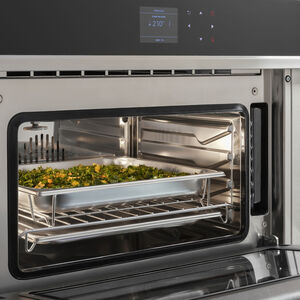 Cafe 30 in. 1.3 cu. ft. Steam Electric Single Wall Oven with True European Convection - Stainless Steel, , hires