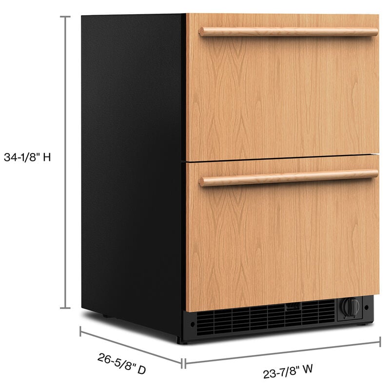 KitchenAid 24 in. 4.3 cu. ft. Double Refrigerator & Freezer Drawers - Custom Panel Ready, , hires