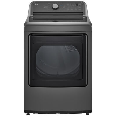LG 27 in. 7.3 cu. ft. Gas Dryer with Flow Sense Duct Clogging Indicator, LoDecibel Quiet Operation & Sensor Dry - Middle Black | DLG7151M