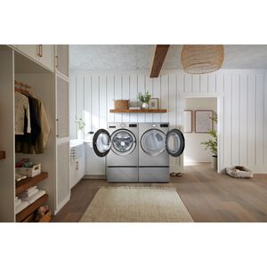 LG 27 in. 7.4 cu. ft. Smart Stackable Gas Dryer with AI Sensor Dry, TurboSteam, Sanitize & Steam Cycle - Graphite Steel, , hires