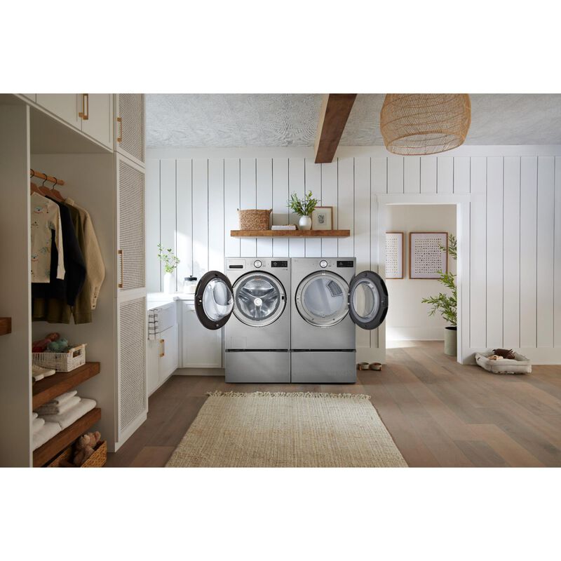 LG 27 in. 7.4 cu. ft. Smart Stackable Gas Dryer with AI Sensor Dry, TurboSteam, Sanitize & Steam Cycle - Graphite Steel, , hires