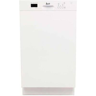 Avanti 18 in. Built-In Dishwasher with Front Control, 53 dBA Sound Level, 8 Place Settings, 6 Wash Cycles & Sanitize Cycle - White | DWF18V0W