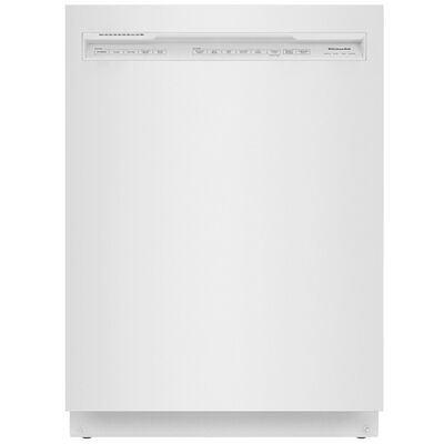 KitchenAid 24 in. Built-In Dishwasher with Front Control , 47 dBA Sound Level, 12 Place Settings, 5 Wash Cycles & Sanitize Cycle - White | KDFE104KWH