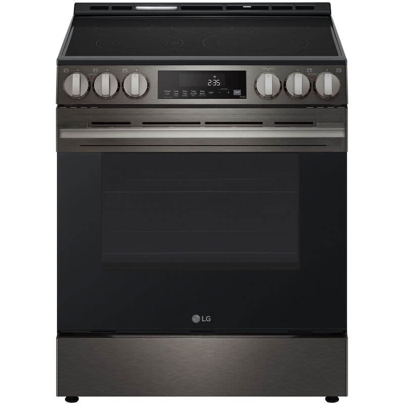 LG 30 in. 6.3 cu. ft. Smart Air-Fry Standard Convection Slide-In Electric Range with Radiant Burners - Black Stainless Steel, , hires