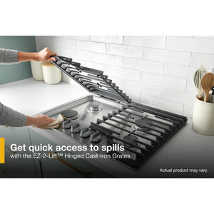 Whirlpool 36 in. 5-Burner Natural Gas Cooktop with Griddle, Simmer Burner & Power Burner - Stainless Steel, , hires