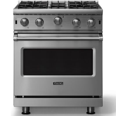 Viking 5 Series 30 in. 4 cu. ft. Standard Convection Gas Range with Open Burners - Stainless Steel | VGIC53024BSS
