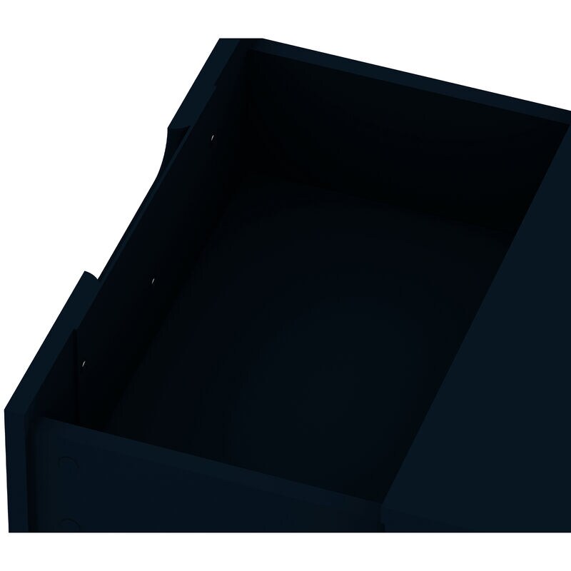 Manhattan Comfort Rockefeller Mid-Century Modern 2-Drawer Nightstand - Tatiana Midnight Blue, Midnight Blue, hires