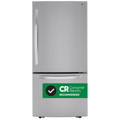 LG 33 in. 25.5 cu. ft. Bottom Freezer Refrigerator with Ice Maker - PrintProof Stainless Steel | LRDCS2603S