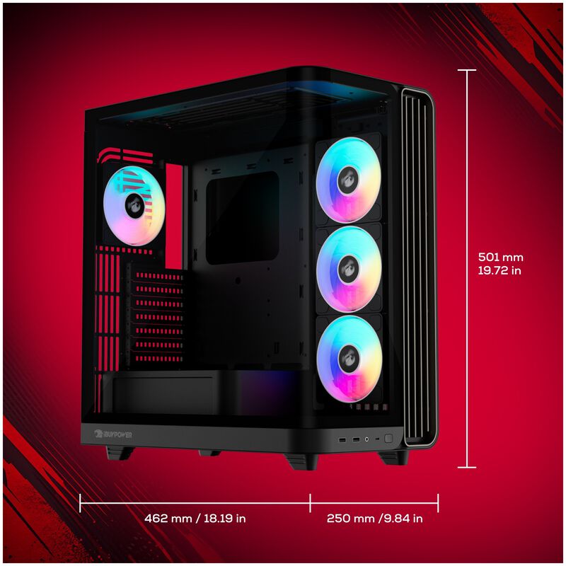 iBUYPOWER Trace Gaming Desktop with AMD Ryzen 7 9800X3D, 4.7 GHz, 8-Core CPU, AMD Radeon RX 9070 XT, 16GB VRAM GPU, 32 GB RAM, 2 TB SSD & Windows 11 Home - Black, , hires