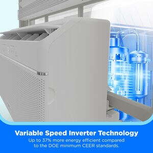 Midea QB Series 10,000 BTU 115V U-Shaped Smart Energy Star Window Air Conditioner with Inverter, 3 Fan Speeds, Sleep Mode & Remote Control - White, , hires