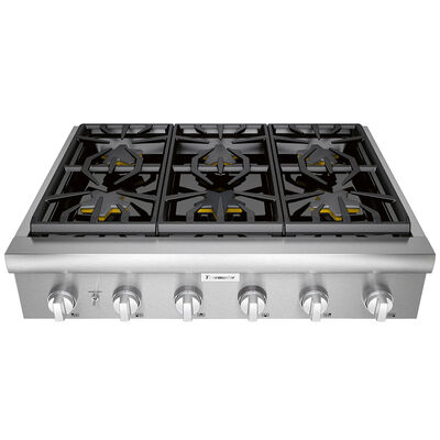 Thermador Professional Series 36 in. 6-Burner Natural Gas with Simmer Burner & Power Burner - Stainless Steel | PCG366W
