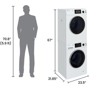 Equator 24 in. 1.62 cu. ft. Electric Front Load Laundry Center with Sensor Dry, Pet & Sanitize Cycle - White, , hires