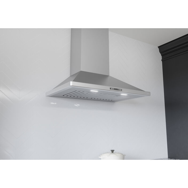 Zephyr 36 in. Smart Convertible Chimney Style Range Hood with 700 CFM, 6 Fan Speeds & 2 LED Lights - Stainless Steel, , hires