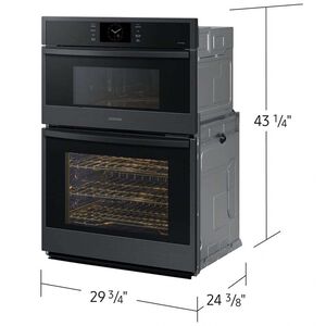Samsung 30 in. 7 cu. ft. Smart Speed/ Steam Electric Microwave/Wall Oven Combo with Dual Convection & Sensor Cooking - Matte Black, , hires