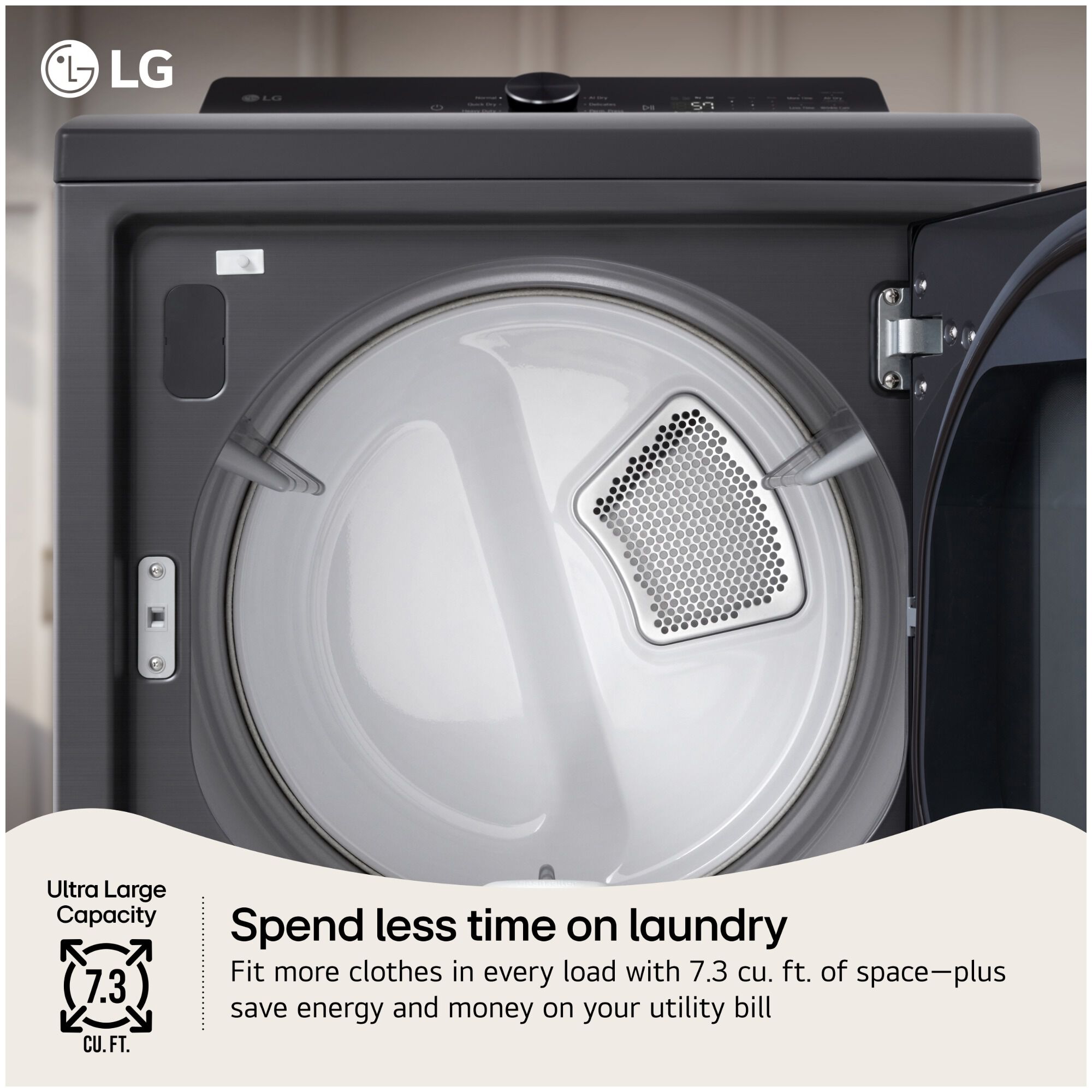 LG 27 in. 7.3 cu. ft. Smart Gas Dryer with AI Sensor Dry